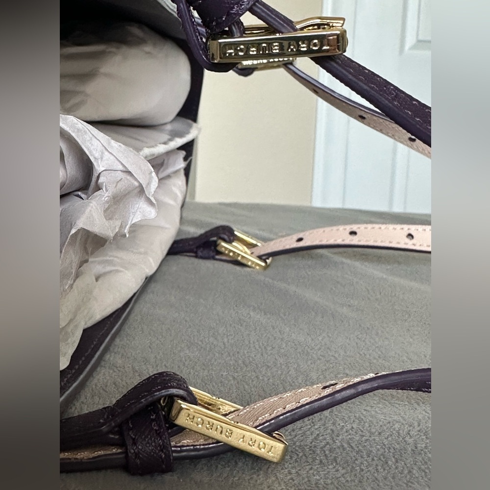 Tory Burch York Buckle Tote in Purple Iris - Picture 6 of 16